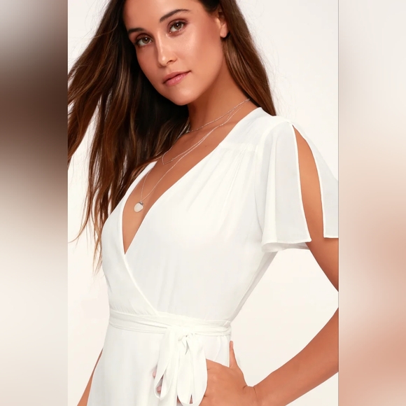 Lulu's Elegant White Midi Dress - Picture 2 of 9